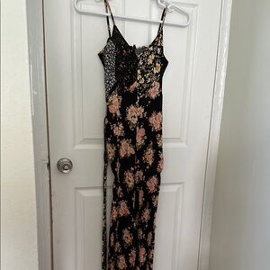 Floral Black Jumpsuit